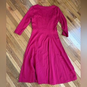 Anthropologie Red Long Sleeve Dress